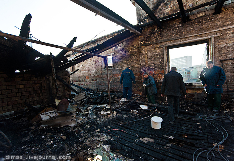 Пожар на Печерске в Киеве